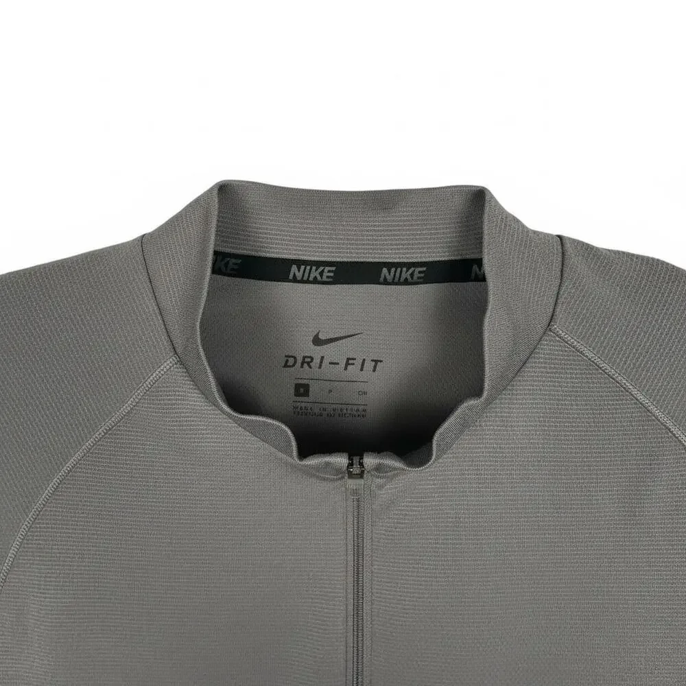 NIKE Men's DRI-FIT Pullover 1/4 ZIP Solid Gray Size SMALL